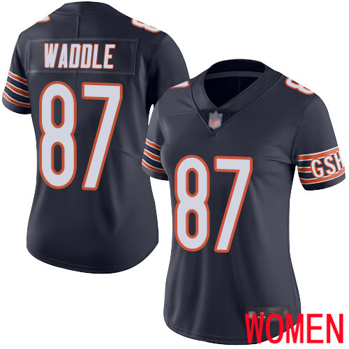 Chicago Bears Limited Navy Blue Women Tom Waddle Home Jersey NFL Football 87 Vapor Untouchable